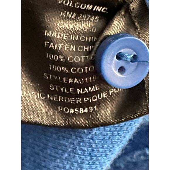 Volcom Vintage Skater Royal Blue Polo Shirt size Large - Picture 10 of 11
